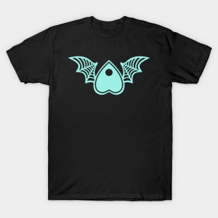 Planchette with Wings - Mint on Black T-Shirt